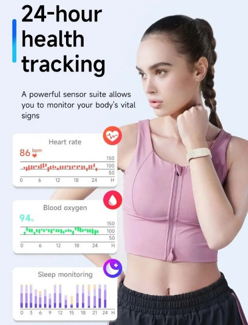 Умные смарт часы Fitness Bracelet Move Air Черный Винница - изображение 6