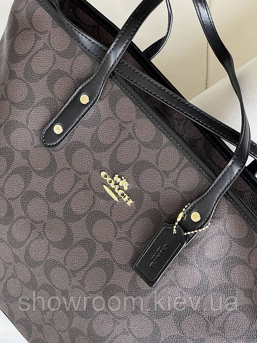 Жіноча сумка шоппер Coach City Tote коричнева Київ - фото 6