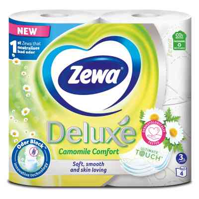 Туалетная бумага Zewa Deluxe Ромашка 3 слоя 4 рулона (7322540060133) Винница
