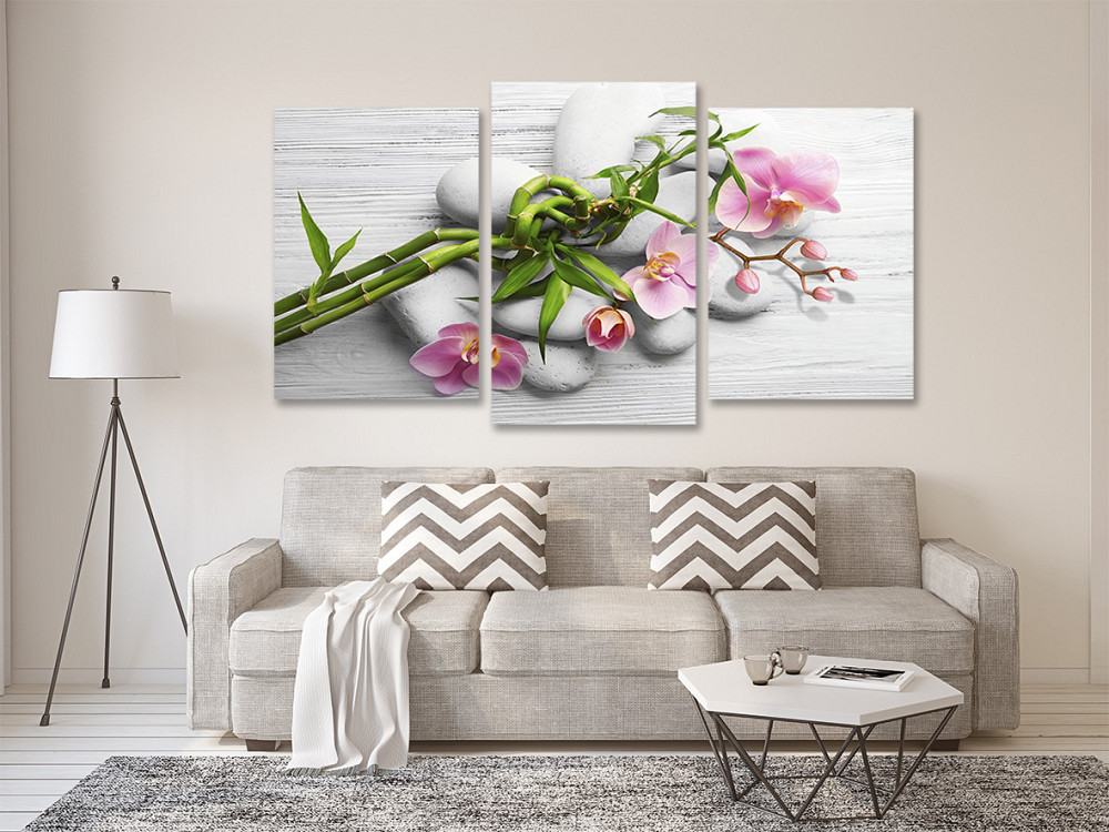 Модульная картина в гостиную / спальню  Бамбук з орхідеєю Art-580_3 100x150 см Київ - фото 2
