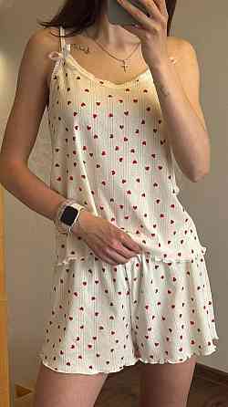 Жіночий комплект для дому та сну Червоні серця XL-2XL Харків