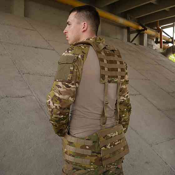 Розвантажувальний пояс мультикам R-1 широкий тактичний пояс з лямками військовий рпс мультикам матеріал Cordura     WAR Львів