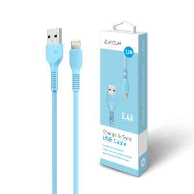 Дата кабель USB 2.0 AM to Lightning 1.2m AL-CBCOLOR-L1BL Blue ACCLAB (1283126518188) Винница