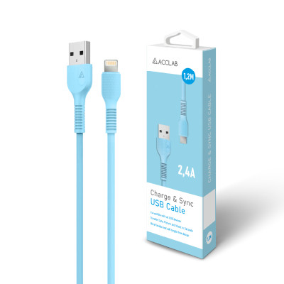 Дата кабель USB 2.0 AM to Lightning 1.2m AL-CBCOLOR-L1BL Blue ACCLAB (1283126518188) Вінниця - фото 6