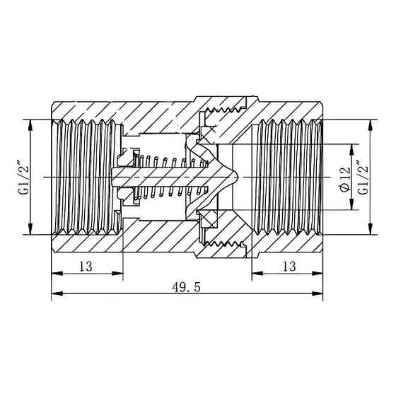 Клапан зворотній конусний Koer KR.176-15.WN - 1/2" (KR5778)   ( 29812 ) Харків