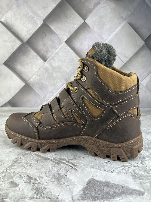 Військові зимові чоловічі черевики на хутрі тактичні шкіряні зимові черевики взуття військове зимове WAR Львів - фото 5