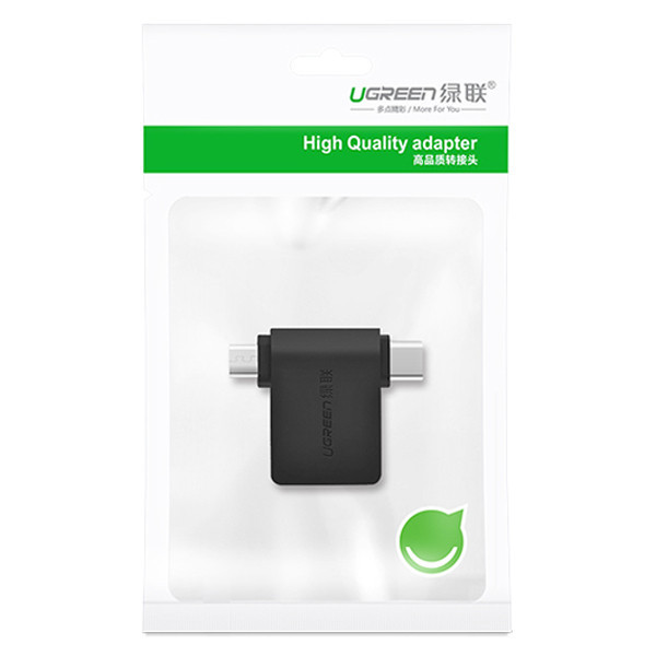 2 в 1 OTG адаптер Ugreen Micro USB + USB-C до USB3.0 30453 (Чорний) Николаев - изображение 10