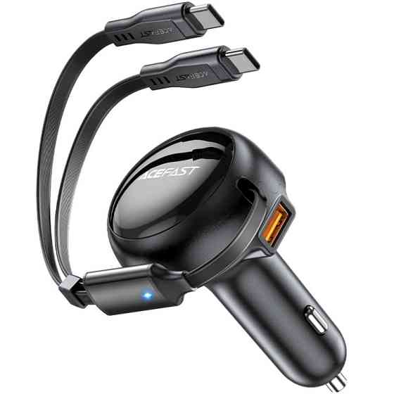 Автозарядка 3xUSB 53W (2xUSB-C+USB-A) + cable USB-C 2in1 B13 Acefast Винница