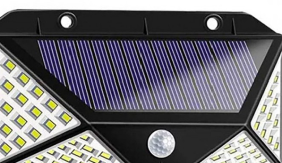 Вуличний настінний світильник із датчиком руху 100LED/CL-100 кут кут акумулятор 600мАг 3 режими 7317 Київ