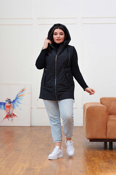 Женская демисезонная куртка трансформер..Курточка жилет весна-осень 54-66р Киев - изображение 2