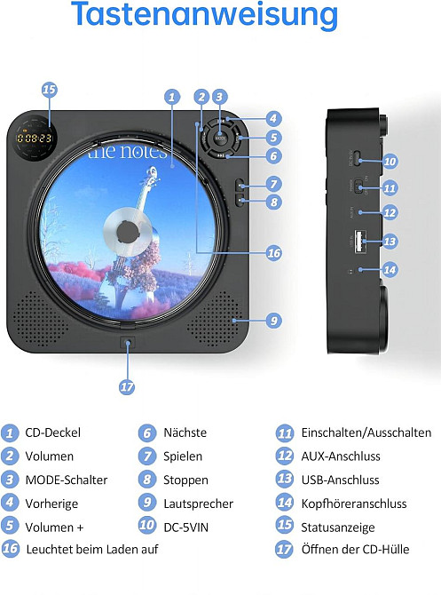 Аудиосистема Arafuna CD-плеер USB Bluetooth FM Radioз Германии Днепр - изображение 2