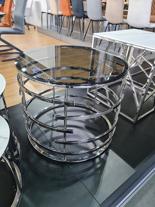 Журнальний столик LIVIA скло димчасте/срібний FI 60 Киев - изображение 2