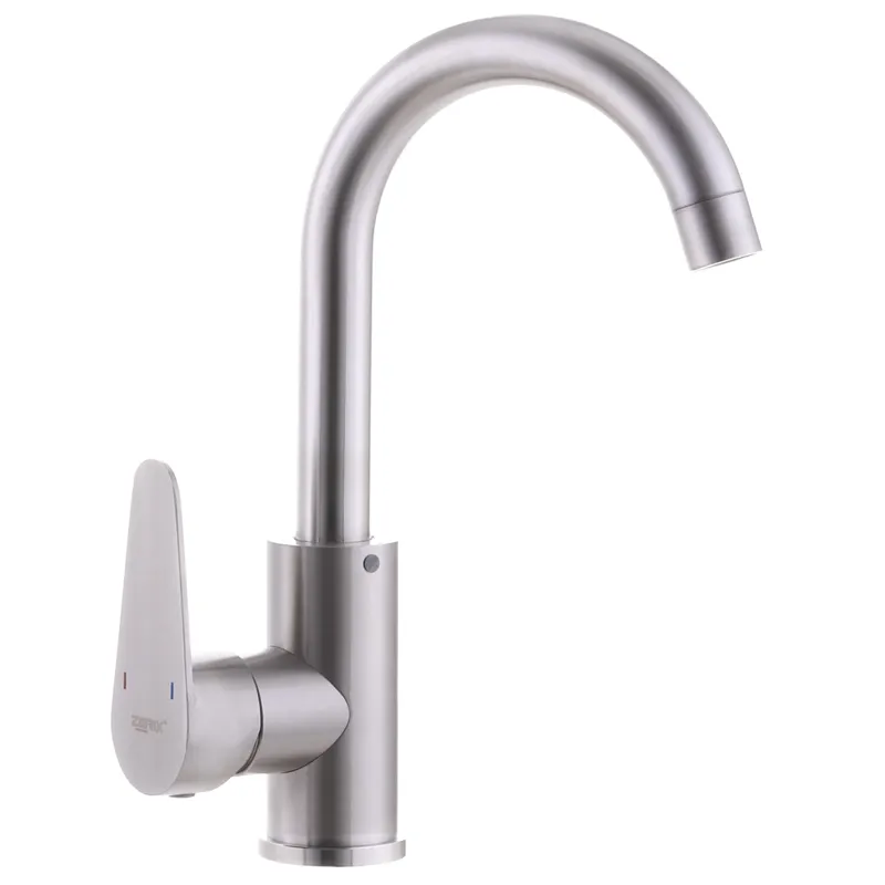 Элегантный смеситель для умывальника из нержавеющей стали SUS304 Zerix Fox-001 (ZX3119) – стиль и надежность Харьков - изображение 1