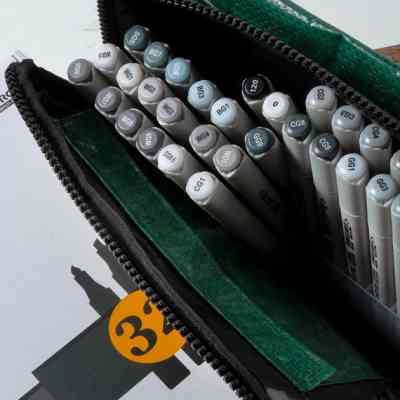 Художественный маркер Arrtx Спиртовые Oros ASM-03GY 32 цвета, серые оттенки (LC302543) Винница