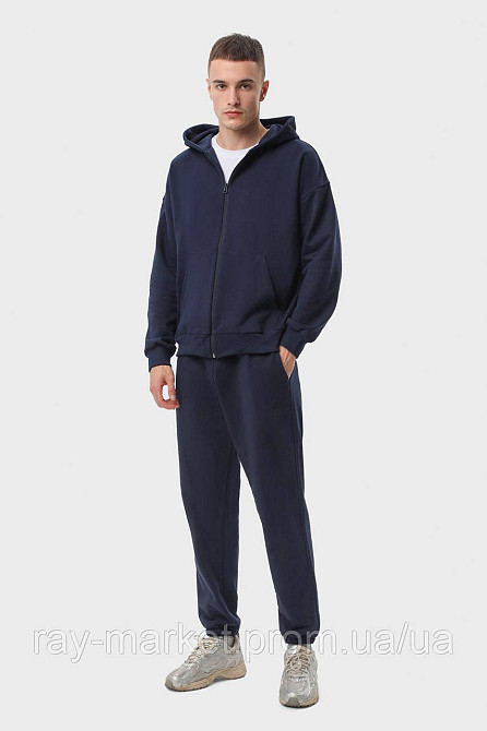 Костюм чоловічий худі на блискавці та штани Темно-синій  RAY PREMIUM LOOSE U0809 (U0809M-Navy Blue) M Київ - фото 1