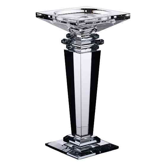 Підсвічник скляний на високій ніжці 9.5×9.5×20 см декоративний прозорий HP-4-52S Київ