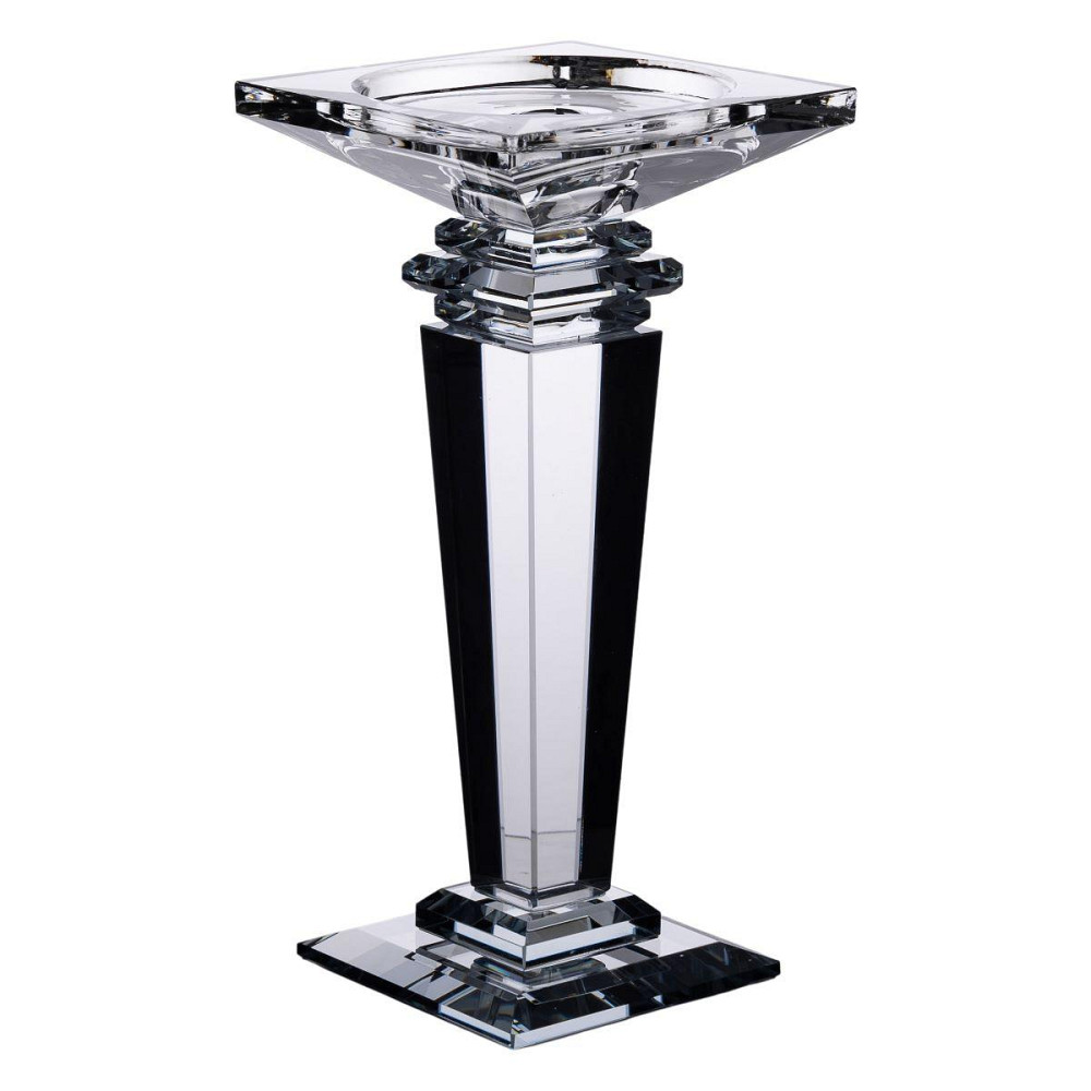 Підсвічник скляний на високій ніжці 9.5×9.5×20 см декоративний прозорий HP-4-52S Київ - фото 1