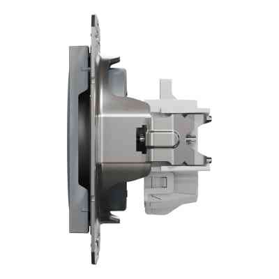 Розетка Schneider Electric ASFORA без заземлення сталь (EPH3000162) Винница