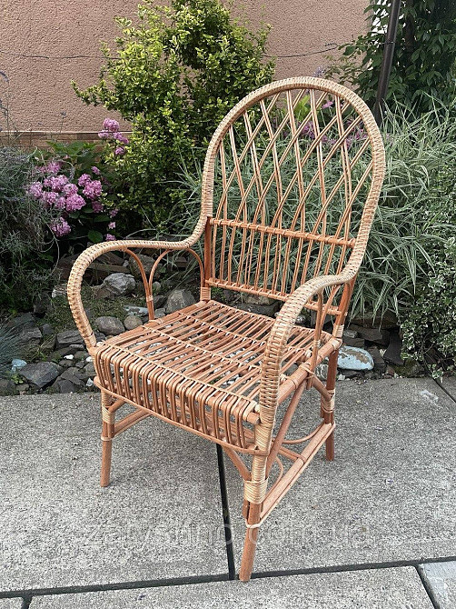 Стільчик плетений кухонний з лози Київ - фото 3