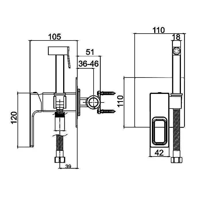 Гігієнічний душ прихованого монтажу GAPPO G7217-8 білий/хром Київ - фото 6