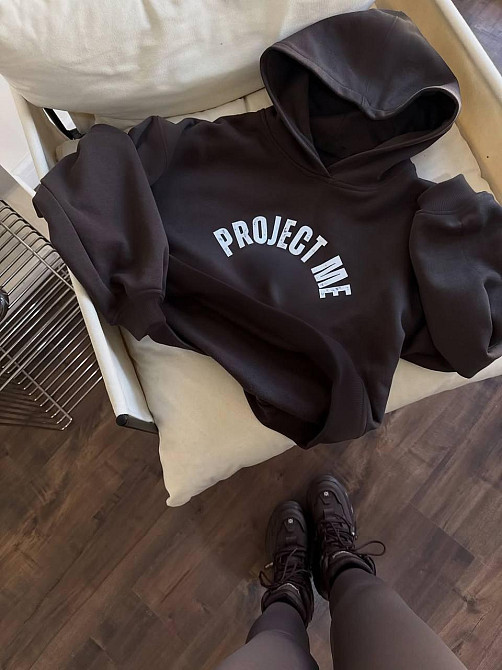 Женский стильный теплый костюм худи+лосины трехнитка+микродайвинг на флисе 44/46 Одесса - изображение 7