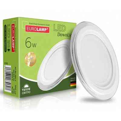 Світильник Eurolamp LED Glass Downlight 6W 500Lm 3000K (LED-DLR-6/3(glass)) Вінниця