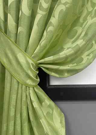 Комплект готових штор VR-Textil Жакард Вензель № 297ш Салатовий 130х170 см 2 шт (35-0406) Київ