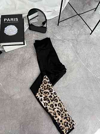 Жіночі лосини з леопардовою вставкою мікродайвінг 50/52 Одеса