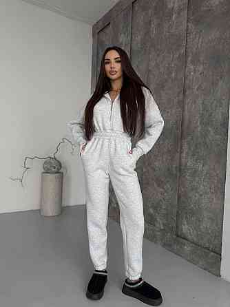 Женский теплый повседневный комбинезон с капюшоном трехнить на флисе Меланж, 42/46 Одесса