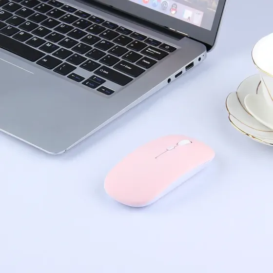 Мишка безшумна комп'ютерна UGREEN, бездротова Bluetooth, USB, що перезаряджається, Рожева Запоріжжя