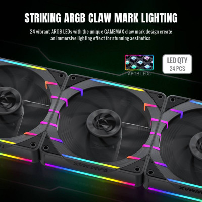 Кулер для корпуса Gamemax Tornado T12 ARGB-R Винница - изображение 8