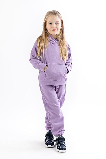 Дитячий теплий костюм, бузковий, 100% бавовна, топ Крохатушка одяг Київ - фото 1