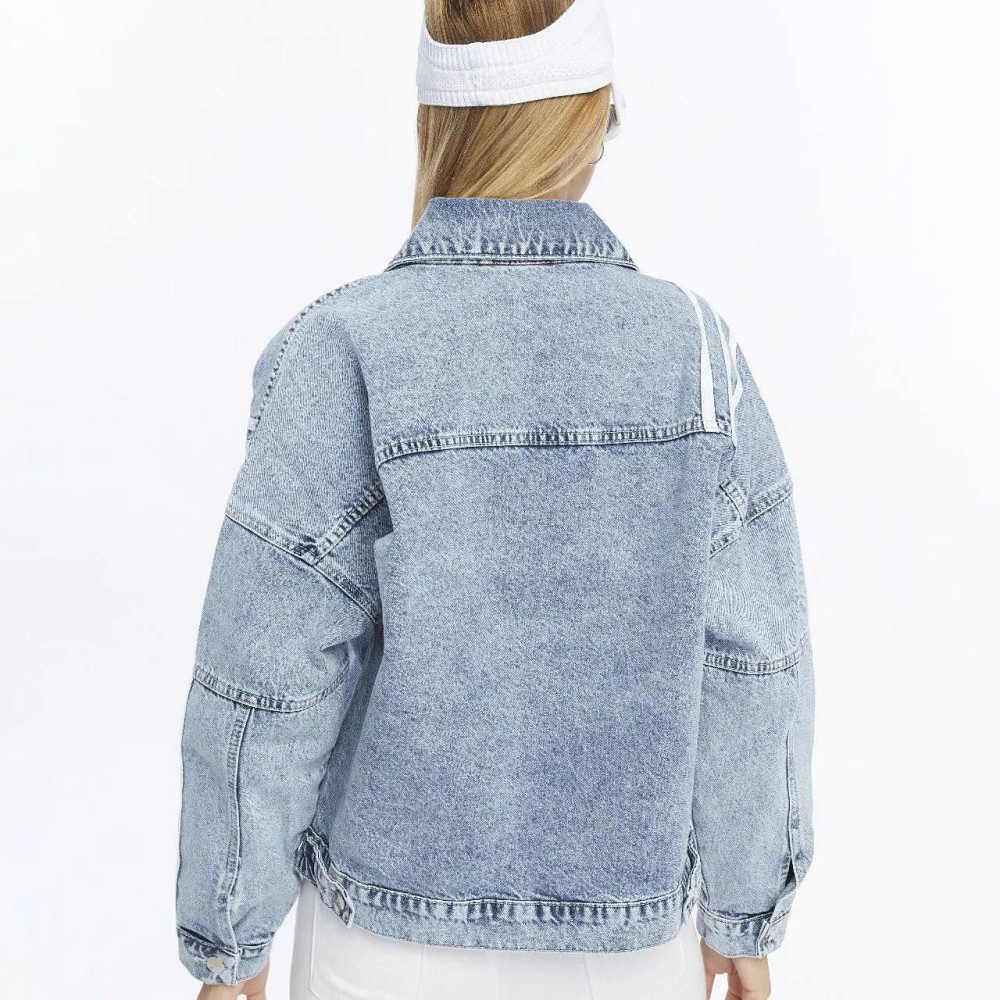 Женская джинсовая оверсайз куртка с лампасами 100% коттон Одесса - изображение 2