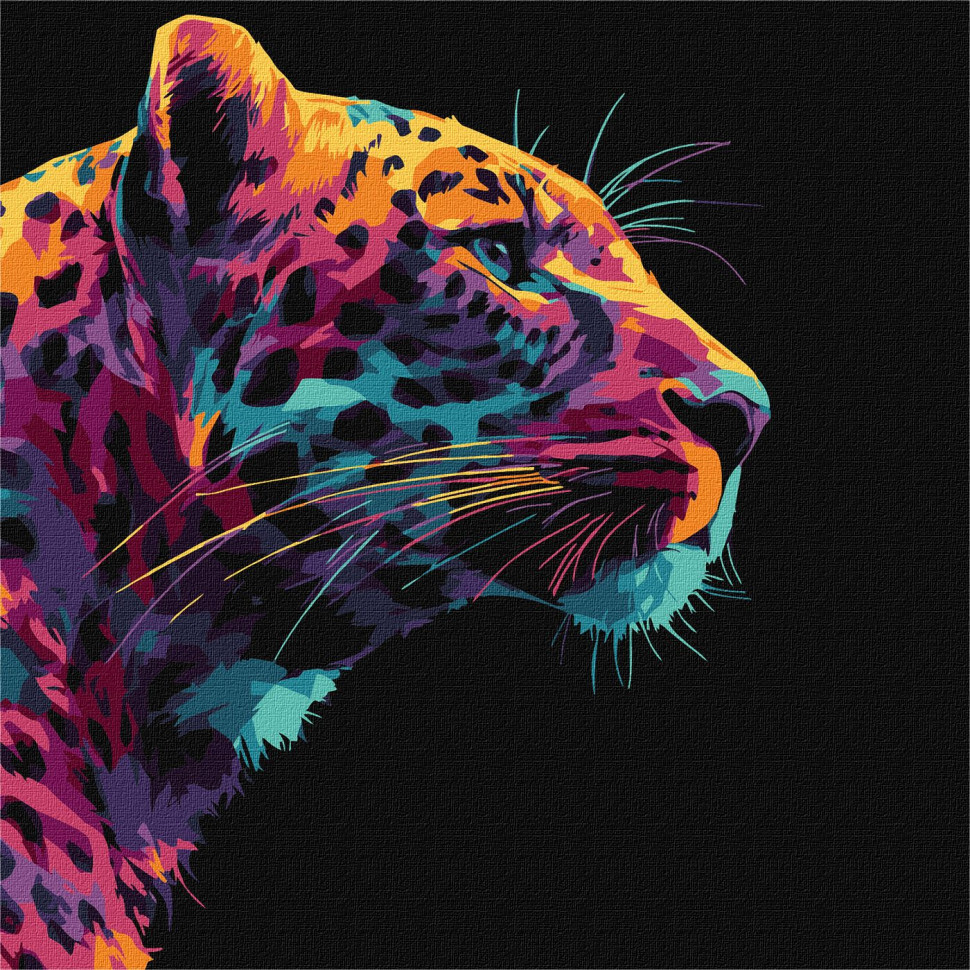 Картина за номерами "Яскравий леопард" KHO6824, 30х30 см Вінниця - фото 1