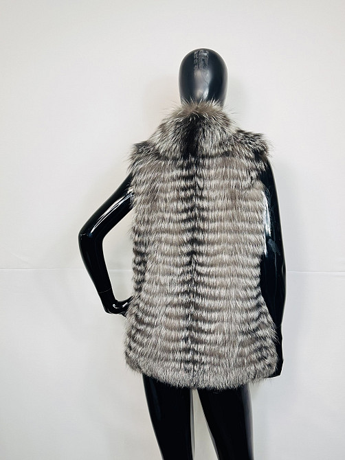Жилетка хутряна жіноча з чорнобурки Сірий 48 Харків - фото 4