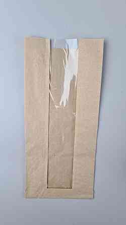 Бумажные пакеты крафт с прозрачным окошком 150х50х340, 40г/м2, окно 50 (100 шт) Харьков