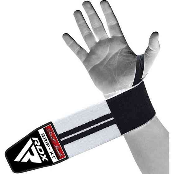 Бинти для зап'ястя (кистьові бинти) RDX W2 Gym Wrist Wraps BLACK/WHITE PLUS Кам'янське