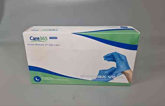 Рукавиці Вініл блакитний (100 шт.) розмір L "CARE 365" (1 пачка) Харків