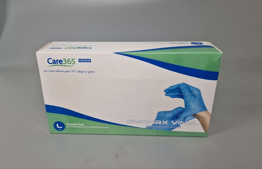 Рукавиці Вініл блакитний (100 шт.) розмір L "CARE 365" (1 пачка) Харків - фото 2