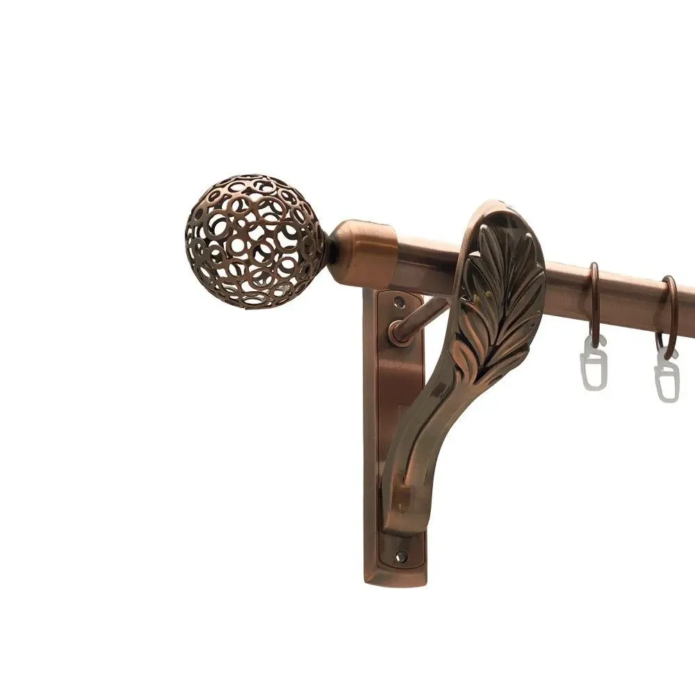 Карниз Orvit Савона металевий однорядний ретро гладка труба кільце металеве Мідь 25 мм 240 см (00-00016314) Львів - фото 1