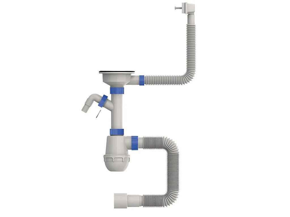 Сифон для кухни с пластик сеткой, отвод для стиральной машинки SK-05-WH 3 1/2 x40 ТМ MIXXUS Киев - изображение 1