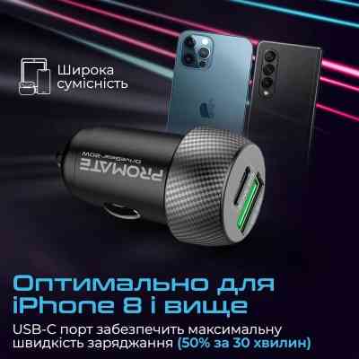 Зарядний пристрій Promate drivegear-20w.black Вінниця
