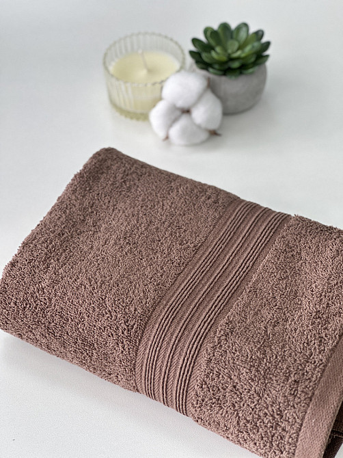 Рушник махровий Ideal Textile 500 г/м2 50х90 см в асорт. (56860390) Коричневий Чернівці - фото 1