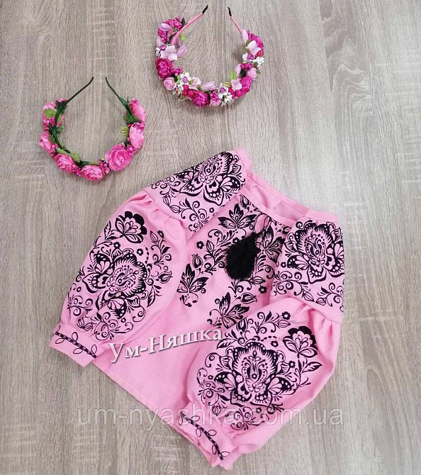 Дитяча вишиванка Троянда-листочки рожева Кривий Ріг - фото 3