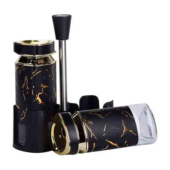 Yiwu Набір для спецій на підставці солонка і перечниця по 120 мл Чорний HP-1353 Коломия