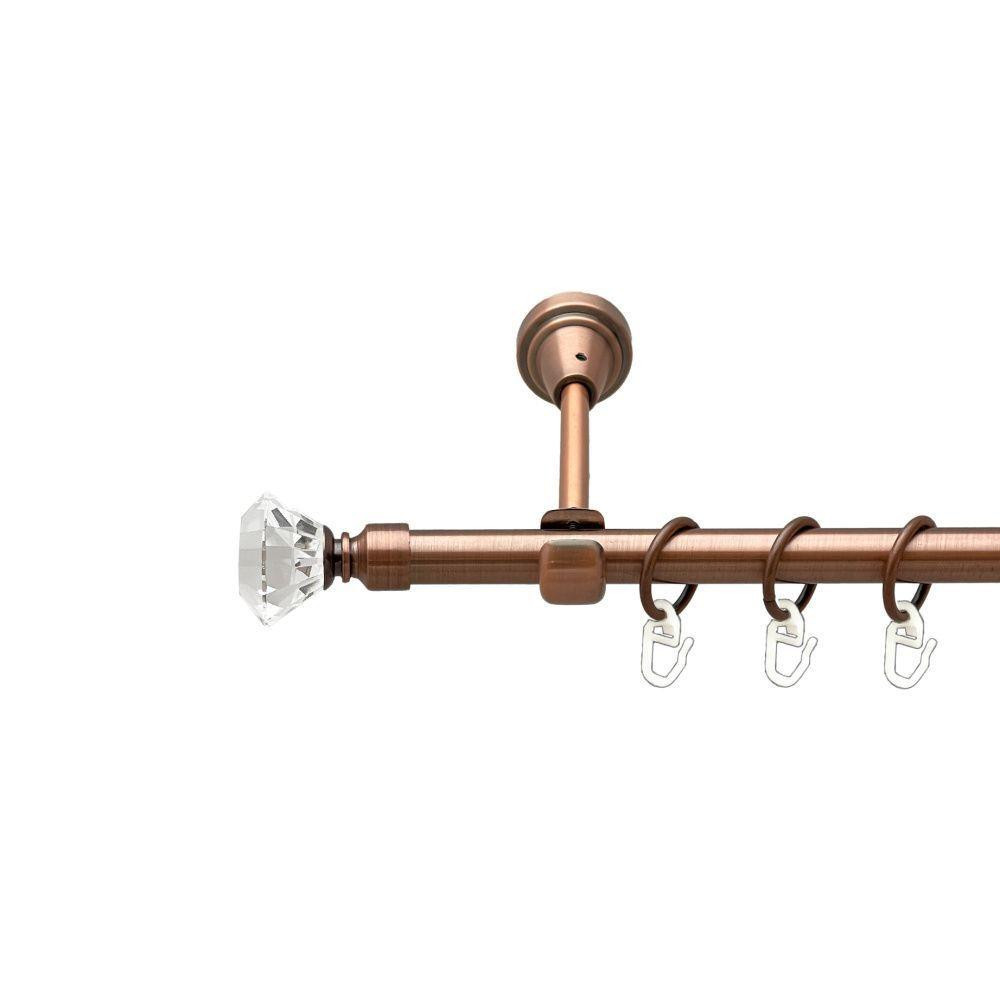 Карниз Orvit Спектралія металевий однорядний відкритий гладка труба кільце металеве Мідь 16 мм 140 см (00-00019420) Львів - фото 1