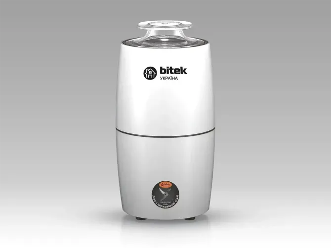 Кофемолка электрическая BITEK BT-7122 1000Вт 220В, объем 200г, 4 лезвия из нержавеющей стали, белая Киев - изображение 1