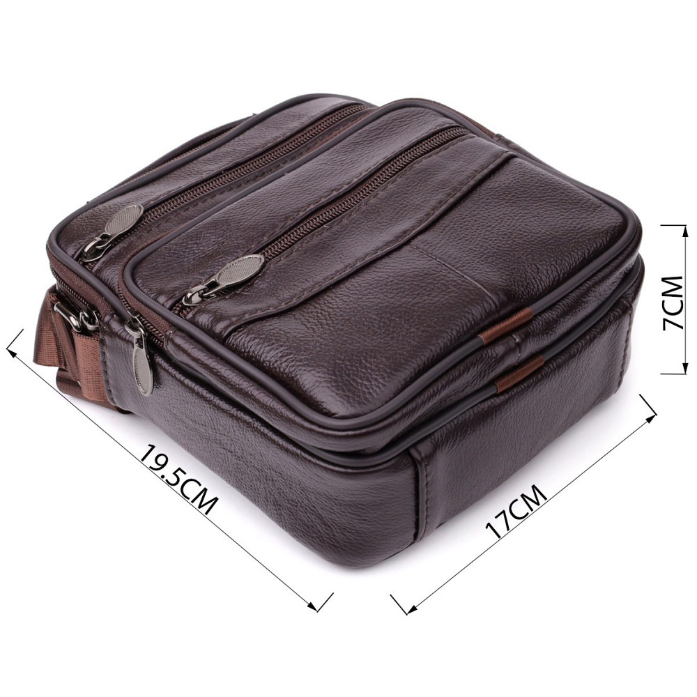 Небольшая вертикальная сумка с ручкой для мужчин из натуральной кожи Vintage 22865 Коричневый Киев - изображение 3