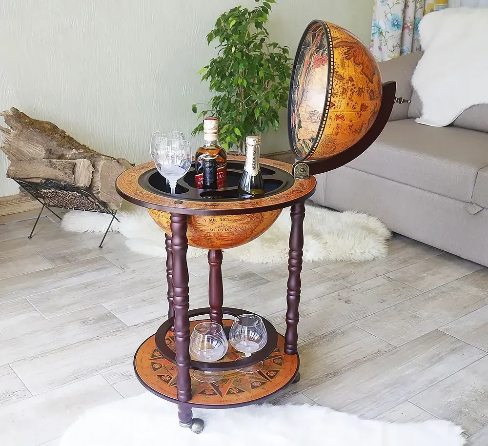 Глобус бар на пол Древняя карта коричневый сфера 33 см Гранд Презент mastersem Киев - изображение 1