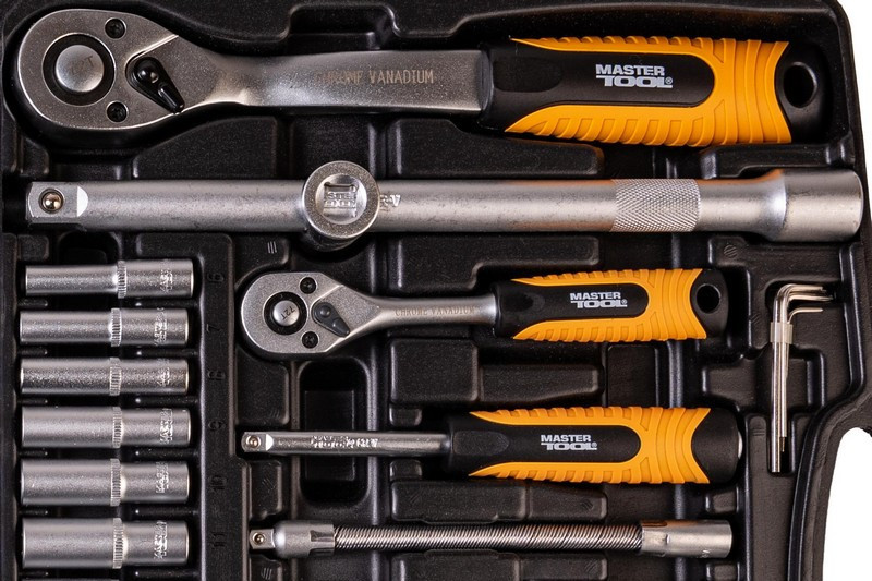 Набор торцевых насадок MASTERTOOL PROFI CrV 1/4